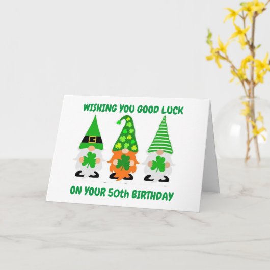 **50th**誕生日格言カード カード (黄色い花)