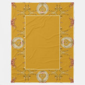 50th/1stゴールデンオークルフリースブランケット フリースブランケット (正面)