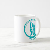 50th Anniversary 1976-2026 Mug in Teal コーヒーマグカップ (正面右)