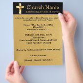 50th Anniversary Black Gold Church Invitation チラシ (手)