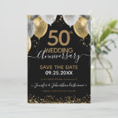 50th Anniversary Black Gold Save the Date  招待状 (スタンド正面)