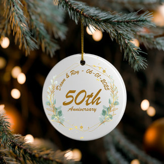50th Anniversary Christmas Ornament Personalized,  セラミックオーナメント