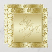50th Anniversary Gold Faux Glitter Invitation 招待状 (正面/裏面)