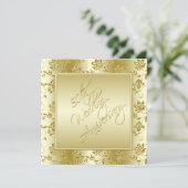 50th Anniversary Gold Faux Glitter Invitation 招待状 (スタンド正面)