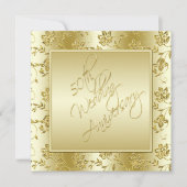 50th Anniversary Gold Faux Glitter Invitation 招待状 (正面)