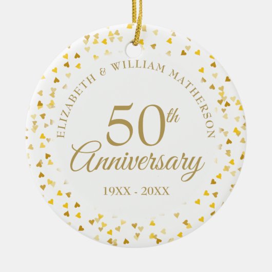 50th Anniversary Gold Hearts セラミックオーナメント (正面)