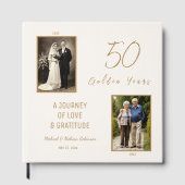 50th Anniversary Guest Book -アイボリー&金ゴールド ゲストブック (正面)