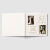 50th Anniversary Guest Book -アイボリー&金ゴールド ゲストブック (全面)