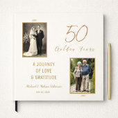 50th Anniversary Guest Book -アイボリー&金ゴールド ゲストブック