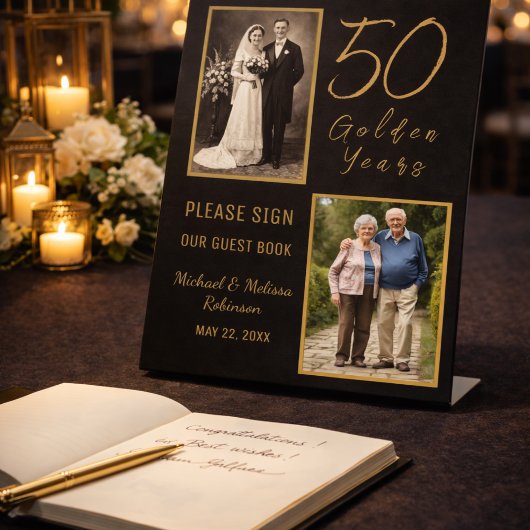 50th Anniversary Guest Book Table Display Sign 台座サイン