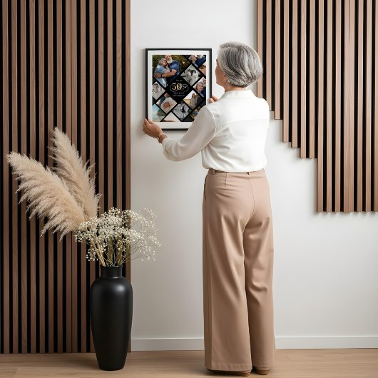 50th Anniversary Infinity Love Photo Collage Gift  ポスター