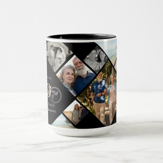 50th Anniversary Infinity Love Photo Collage Gift マグカップ (中央)