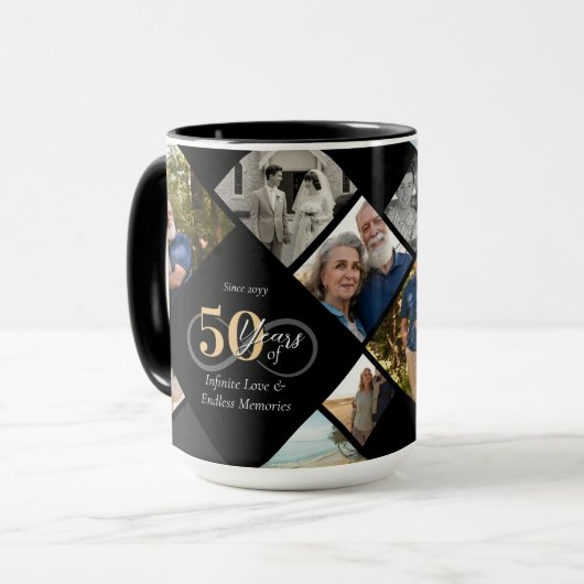 50th Anniversary Infinity Love Photo Collage Gift マグカップ (正面左)