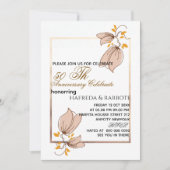 50th Anniversary Invitation, Greenery Wedding Anni シーズンカード (正面)