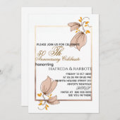 50th Anniversary Invitation, Greenery Wedding Anni シーズンカード (正面/裏面)