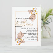 50th Anniversary Invitation, Greenery Wedding Anni シーズンカード (スタンド正面)