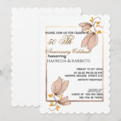 50th Anniversary Invitation, Greenery Wedding Anni 招待状 (正面/裏面)