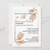 50th Anniversary Invitation, Greenery Wedding Anni 招待状 (正面)