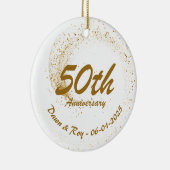 50th Anniversary Ornament Metal ,Personalized Gold セラミックオーナメント (右)