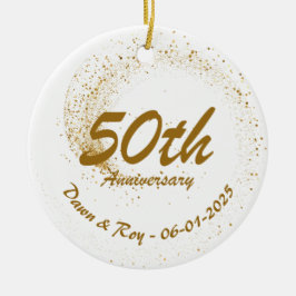 50th Anniversary Ornament Metal ,Personalized Gold セラミックオーナメント