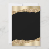 50th Anniversary Party Black Gold Foil Glitter  招待状 (裏面)