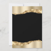50th Anniversary Party Black Gold Mirror Foil  招待状 (裏面)