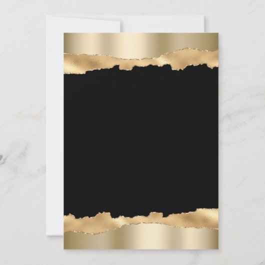 50th Anniversary Party Black Gold Torn Foil  招待状 (裏面)