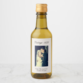 50th Anniversary Party Favor Custom Wedding Photo ワインラベル