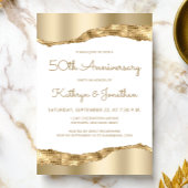 50th Anniversary Party Gold Mirror Foil 招待状