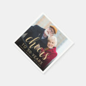 50th Anniversary Party Photo Cheers Gold Script スタンダードカクテルナプキン (角)