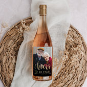 50th Anniversary Party Photo Cheers Gold Script ワインラベル