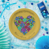 50th Anniversary Partyware,フローラハート,カスタム ペーパープレート (パーティー)