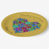 50th Anniversary Partyware,フローラハート,カスタム ペーパープレート (アングル)