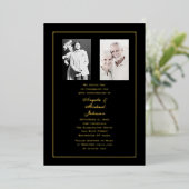 50th Anniversary Then and Now Black Gold 箔招待状 (立ち正面)