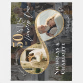 50th Anniversary Then Now Infinity Photo Collage フリースブランケット (正面)