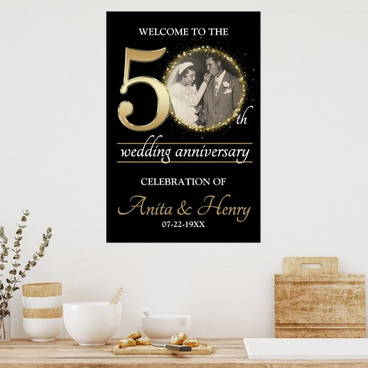 50th Anniversary Welcome sign with Photo ポスター (キッチン)