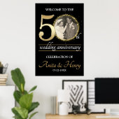50th Anniversary Welcome sign with Photo ポスター (ホームオフィス)