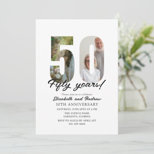 50th Anniversary with Photo Minimalist 招待状 (スタンド正面)