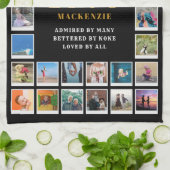 50th Birthday 1976 Family Memories Photo Collage キッチンタオル (折り畳み)