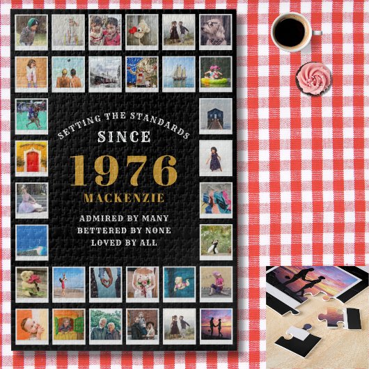 50th Birthday 1976 Family Memories Photo Collage ジグソーパズル