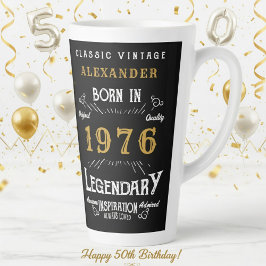 50th Birthday 1976 Legendary Retro カフェラテマグ