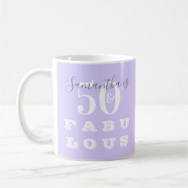 50th Birthday 50 fabulous Lilac Personalized コーヒーマグカップ