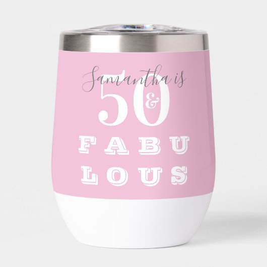 50th Birthday 50 fabulous Pink Gray Personalized (正面)