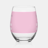50th Birthday 50 fabulous Pink Gray Personalized ステムなしワイングラス (左)
