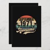 50th Birthday 50 Year Old Awesome Since September セーブザデート (正面/裏面)