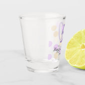 50th birthday add name date purple orange polkadot ショットグラス (左)