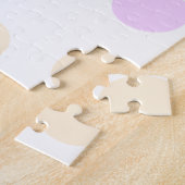 50th birthday add name date purple orange polkadot ジグソーパズル (側面)