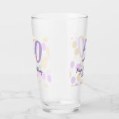 50th birthday add name date purple orange polkadot タンブラーグラス (右)