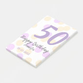 50th birthday add name date purple orange polkadot ポストイット (アングル)