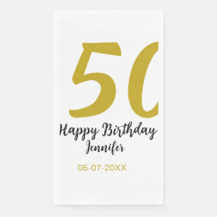 50th birthday add name date year black テンプレートgo